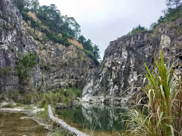 beautiful landscape with a waterfall