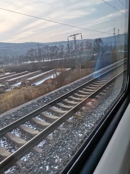 railway tracks on the railroad track.