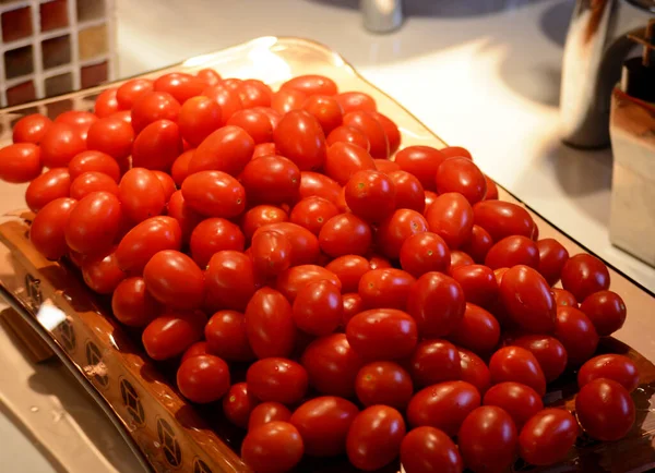 red tomatoes in a market