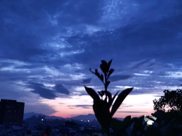 silhouette of a man in the sky