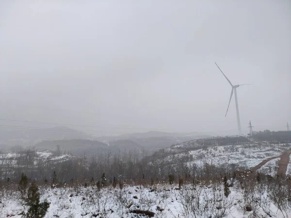 wind turbine in the snow