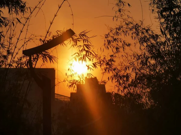 stock image beautiful sunset over the city