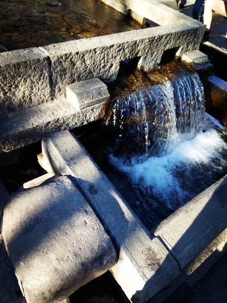 water fountain in the river