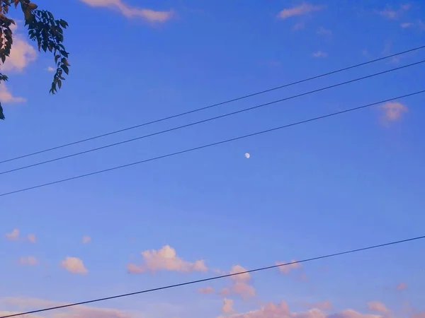 high voltage wires on the sky