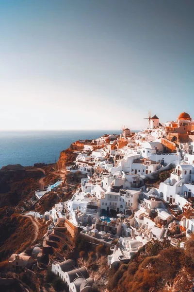 santorini island, greece-january, 2019: view of the famous village of oia, cyclades, russia