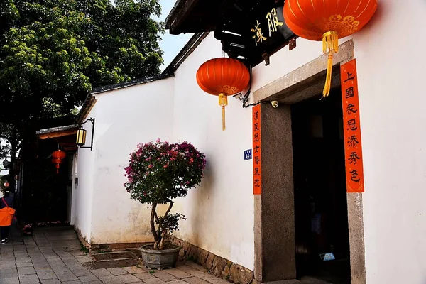 stock image red lantern in the city