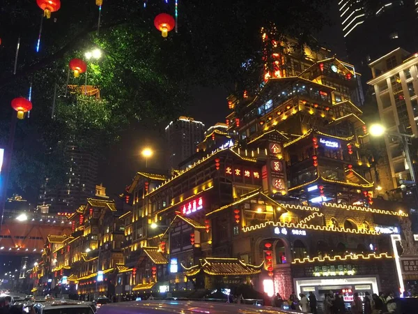 stock image night view of the city of the new year