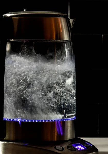 boiling water in a glass jar