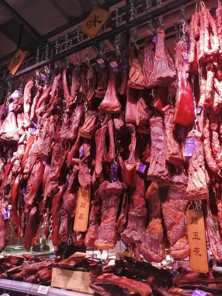 meat at market stall