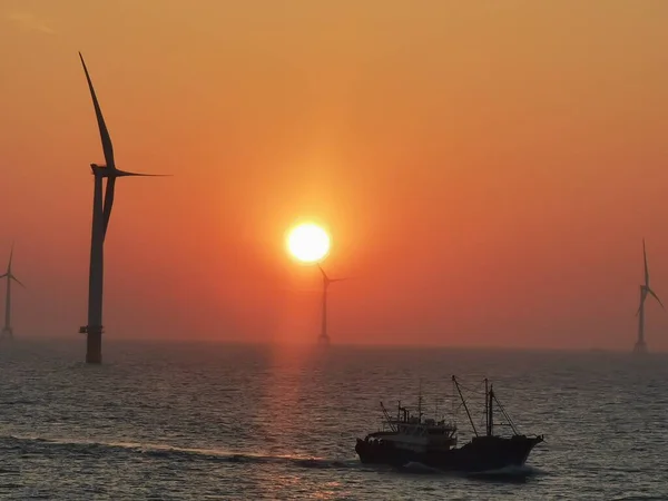 wind turbines in the sea
