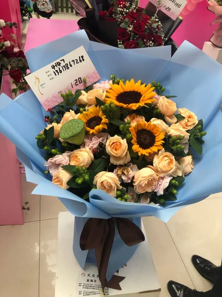 beautiful flowers in the store