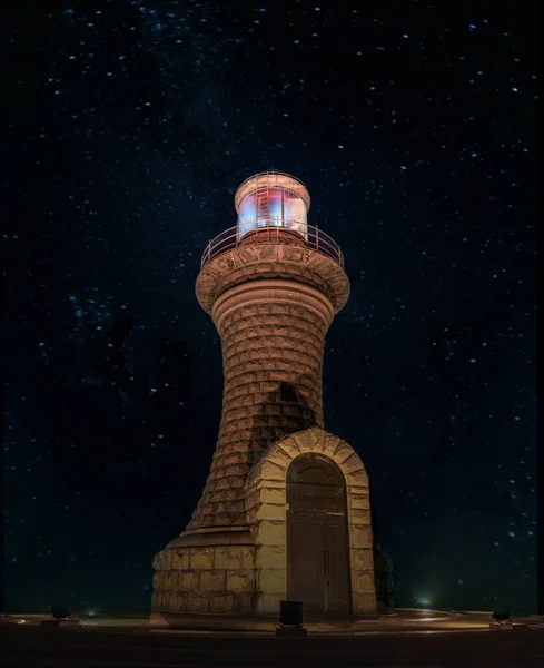 lighthouse at night, view from the top