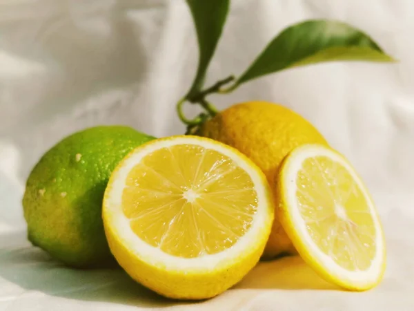 fresh lemon on a white background
