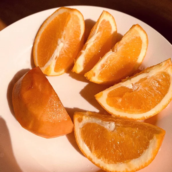 sliced orange slices on a plate