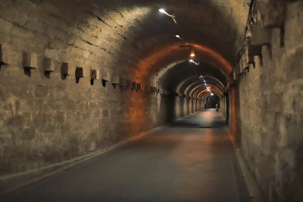 underground tunnel with dark light