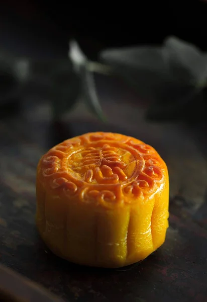 moon cake on a wooden table
