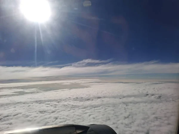 stock image view of the plane from the airplane window