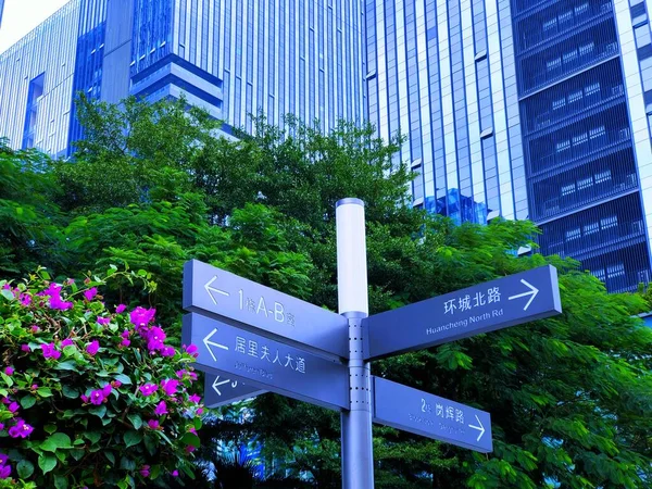 street sign the direction way to the city