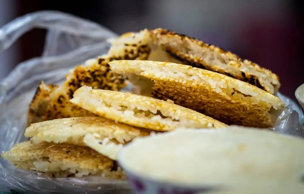 homemade bread with sesame seeds and cheese