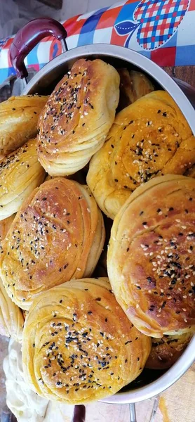 homemade buns with poppy seeds and cheese