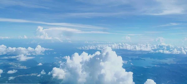 aerial view of the sky and clouds