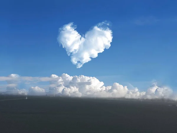 cloud shape with heart shaped white clouds
