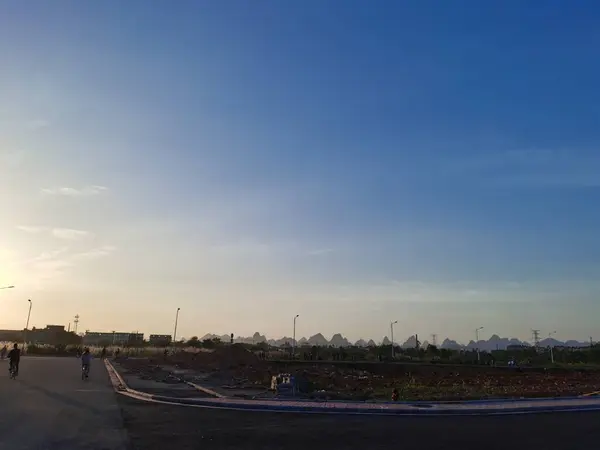 Vista Ciudad Del Aeropuerto Por Mañana — Foto de Stock