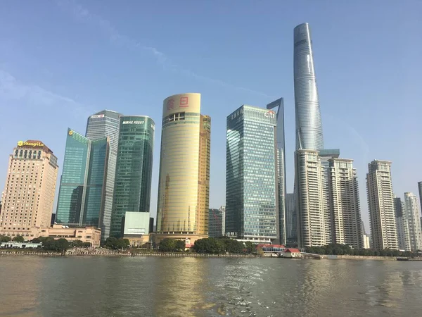 view of the city of the lujiazui financial district in the morning