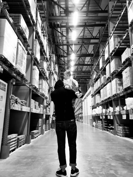 warehouse worker in a black and white