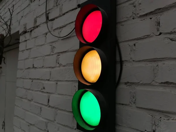 traffic light lamp on a white background
