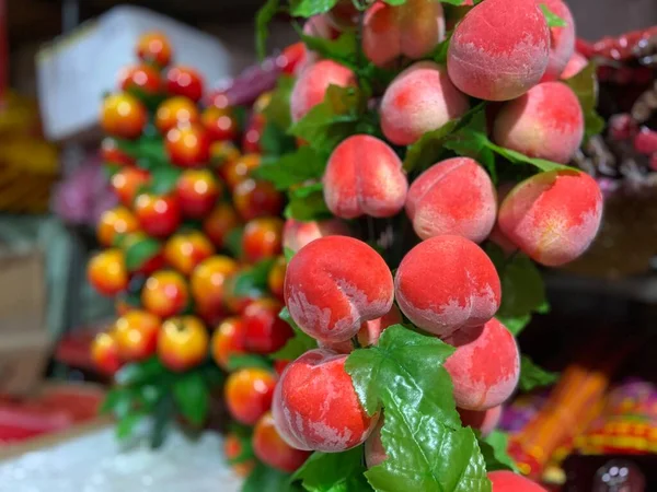 fresh red and white fruits in the market