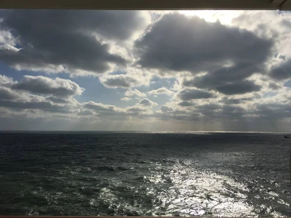stormy sky and clouds over the sea