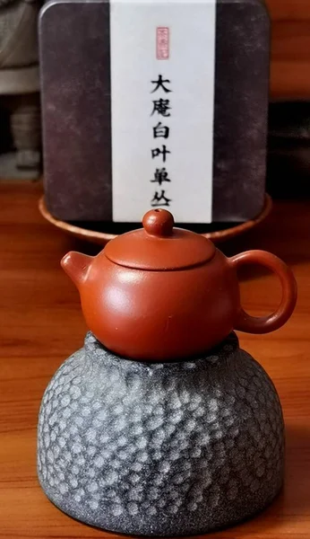 stock image tea ceremony, teapot and kettle on wooden table