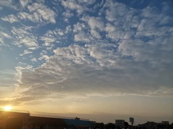 stock image beautiful sunset over the city