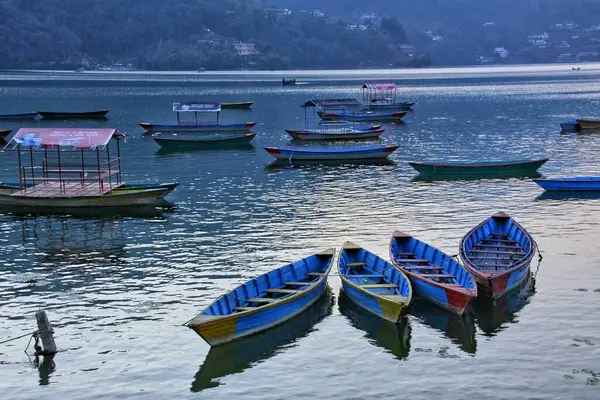 stock image boats in the lake