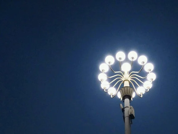 street lamp on the dark sky background