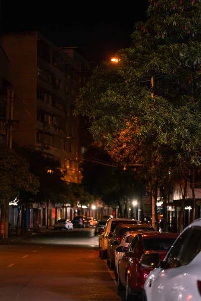 stock image night view of the city of barcelona