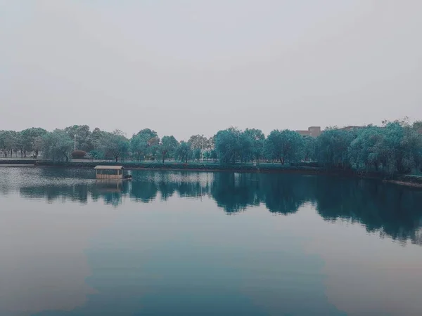 stock image beautiful landscape of the lake in the morning