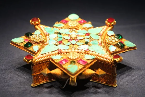 beautiful gold jewelry with precious stones