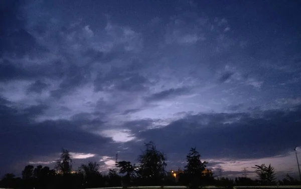 beautiful night sky with clouds