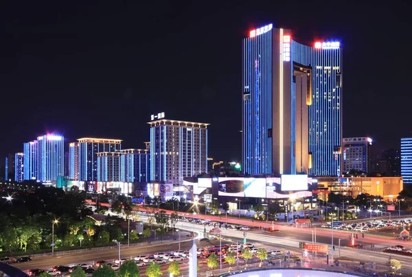 stock image night view of the city at dusk