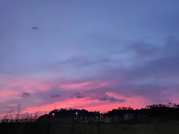 stock image beautiful sunset over the city