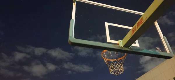 basketball hoop on the wooden floor