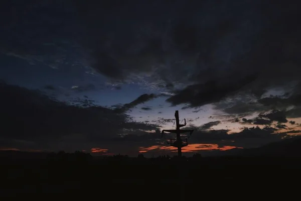 silhouette of a man in the sky