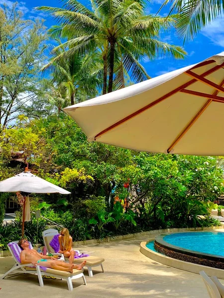 beautiful luxury swimming pool in hotel resort-travel concept