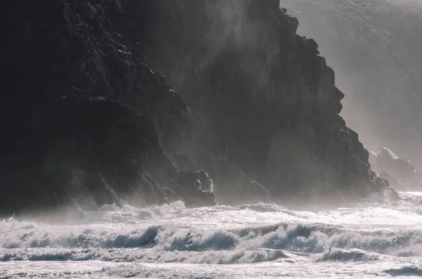 stormy waves crashing on the black sea coast