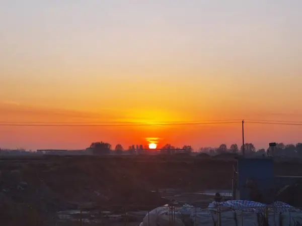 stock image sunset over the city