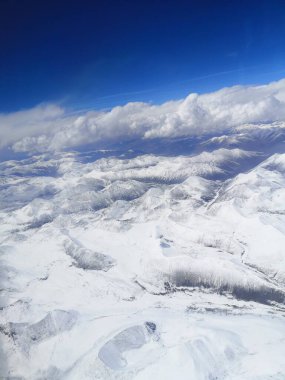 Картина, постер, плакат, фотообои "воздушный вид на горы зимой печать фото", артикул 558869802
