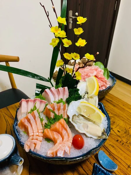 Una Foto Cocina Sashimi —  Fotos de Stock