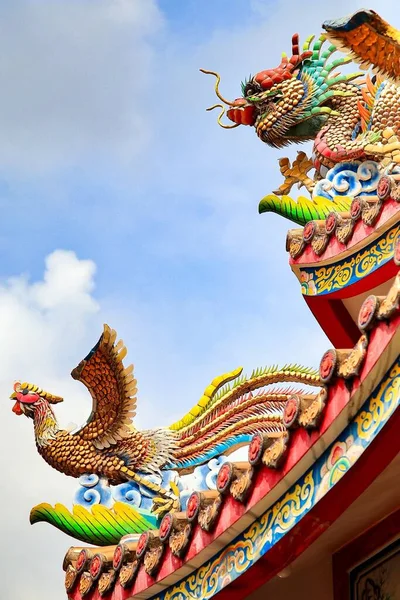 beautiful dragon statue in the temple